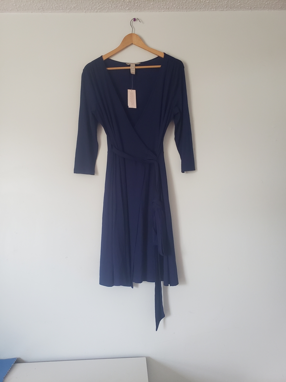 New With Tags Banana Republic Cobalt Blue Wrap Belted Midi Dress soft&Stretchy